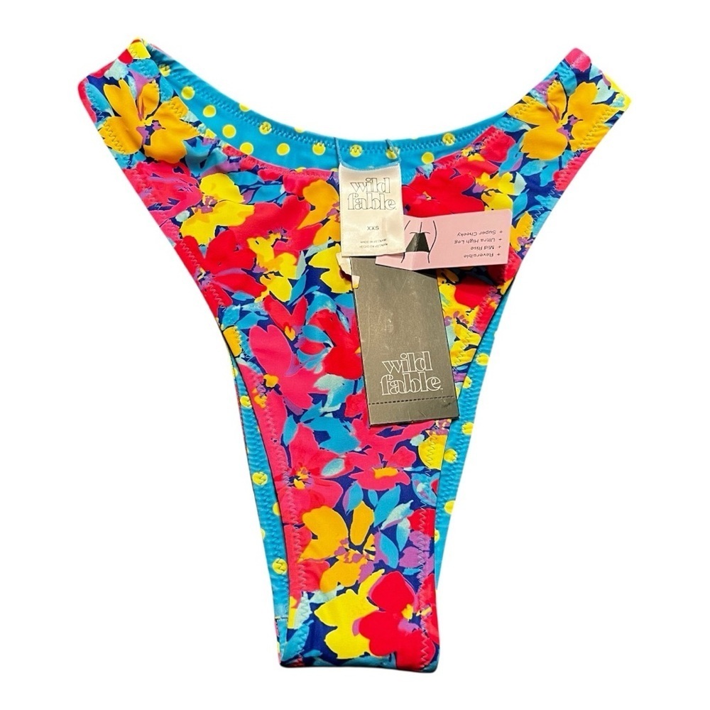 ❤️3/$15 NWT Wild Fable Reversible Colorful Floral Bikini Bottom XXS